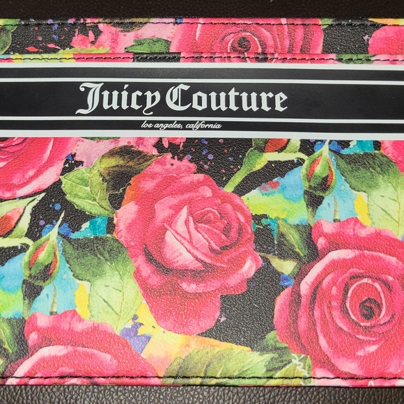 JUICY COUTURE FLORAL ROSES ROSE CLUTCH WRISTLET POUCH TRAVEL ID WALLET BAG 🌹 - Picture 4 of 16